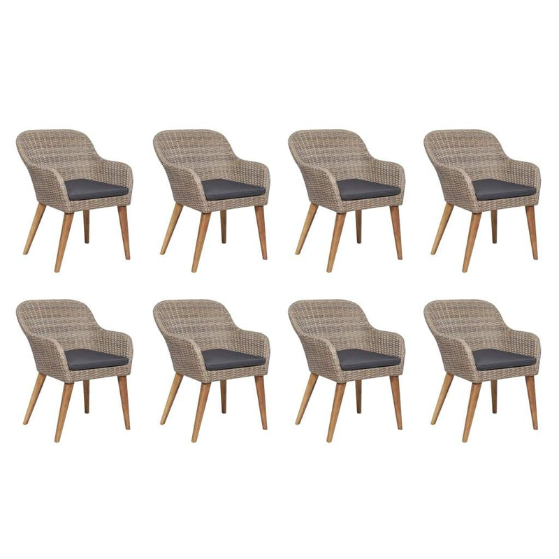 9 Piece Deluxe Outdoor Dining Table & 8 Wicker Chairs - Furniture - Rivercity House & Home Co. (ABN 18 642 972 209) - Affordable Modern Furniture Australia