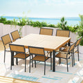 9 Piece Outdoor Family Dining Set Oak