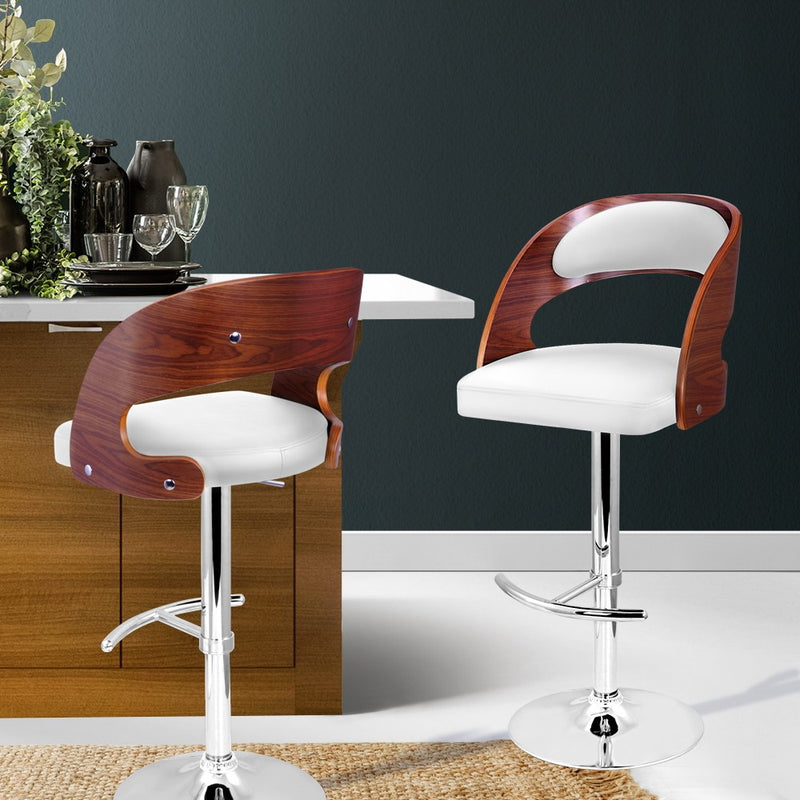 Wooden Bar Stool Bar Stool Kitchen Dining Chairs Gas Lift Bella White - Furniture > Bar Stools & Chairs - Rivercity House & Home Co. (ABN 18 642 972 209) - Affordable Modern Furniture Australia