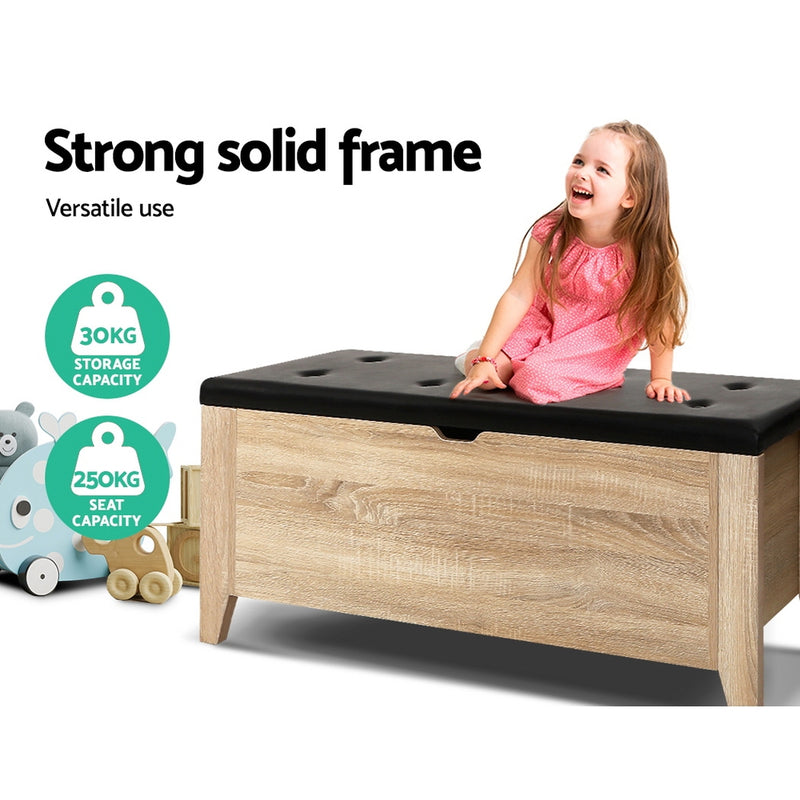 Storage Ottoman Blanket Box Oak - Rivercity House & Home Co. (ABN 18 642 972 209) - Affordable Modern Furniture Australia