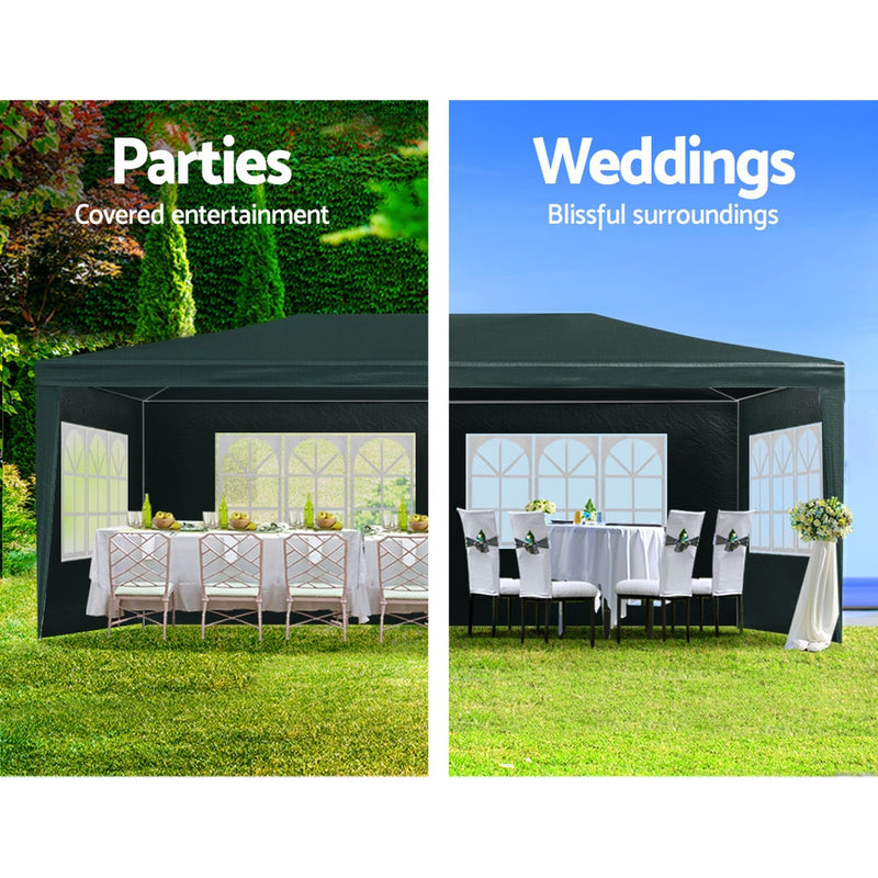 Gazebo 3x6 Outdoor Marquee Gazebos Wedding Party Camping Tent 4 Wall Panels - Home & Garden > Shading - Rivercity House & Home Co. (ABN 18 642 972 209) - Affordable Modern Furniture Australia