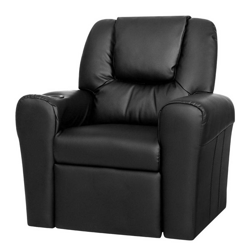 Kids Recliner Chair Black PU Leather Sofa Lounge Couch Children Armchair - Baby & Kids > Kid's Furniture - Rivercity House & Home Co. (ABN 18 642 972 209) - Affordable Modern Furniture Australia