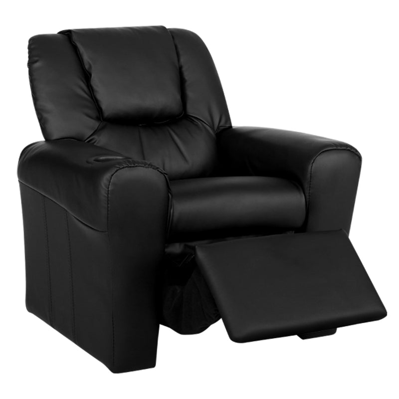 Kids Recliner Chair Black PU Leather Sofa Lounge Couch Children Armchair - Baby & Kids > Kid's Furniture - Rivercity House & Home Co. (ABN 18 642 972 209) - Affordable Modern Furniture Australia