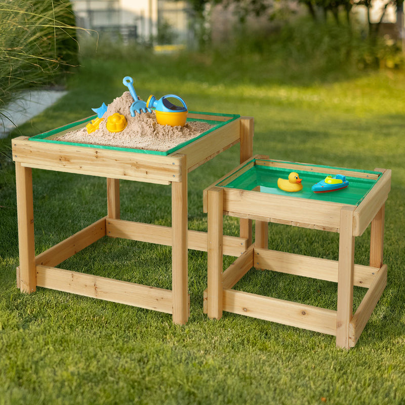 Kids Sandpit Sand and Water Wooden Table with Cover Outdoor Sand Pit Toys - Baby & Kids > Toys - Rivercity House & Home Co. (ABN 18 642 972 209) - Affordable Modern Furniture Australia