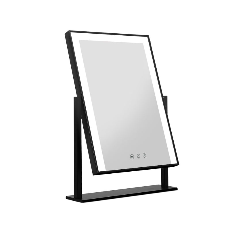 LED Makeup Mirror Hollywood Standing Mirror Black - Rivercity House & Home Co. (ABN 18 642 972 209) - Affordable Modern Furniture Australia