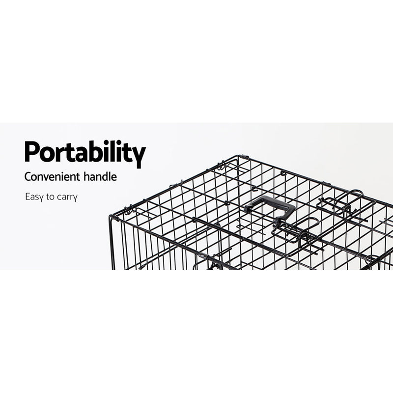 Dog Cage 24inch Pet Cage - Black - Pet Care > Dog Supplies - Rivercity House & Home Co. (ABN 18 642 972 209) - Affordable Modern Furniture Australia