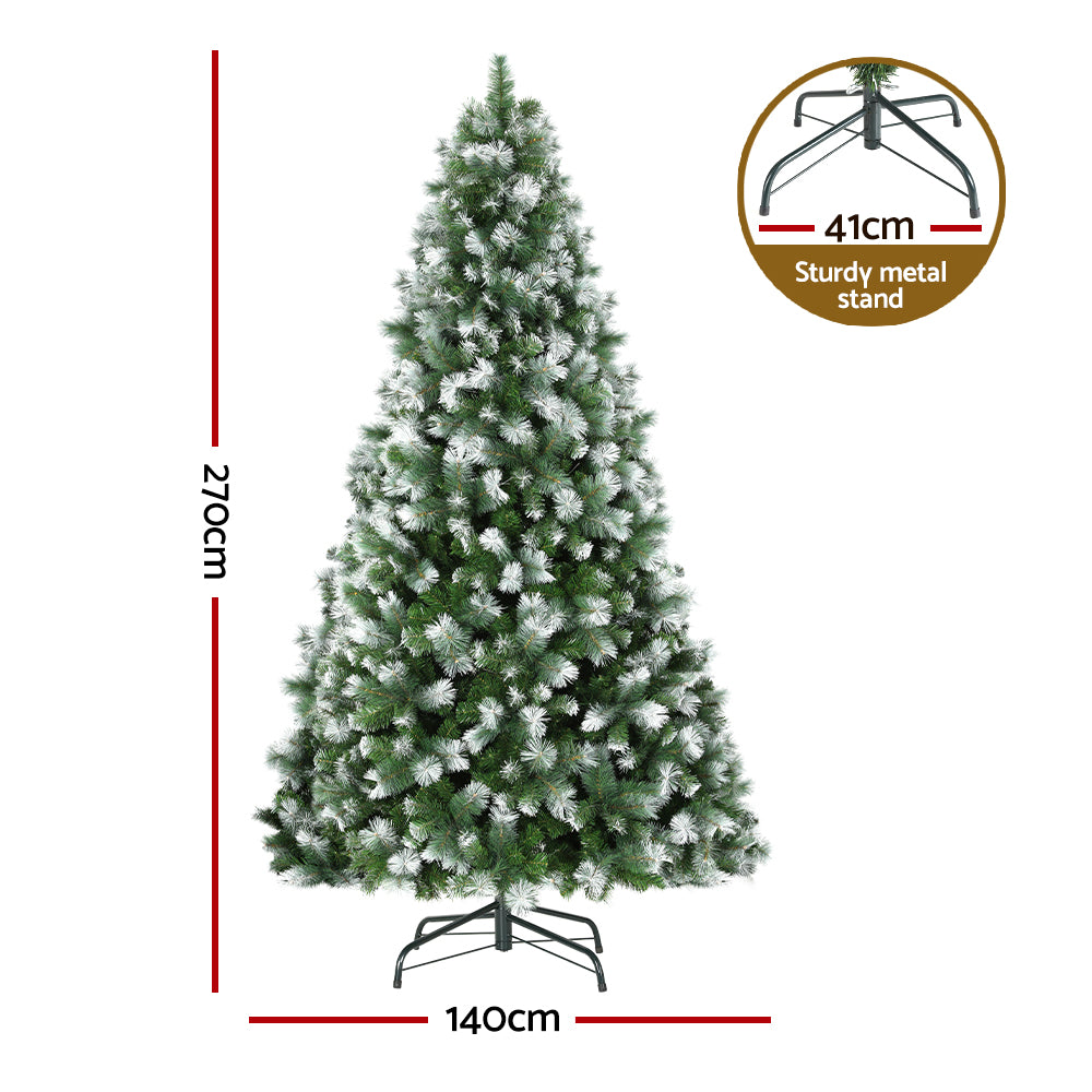 2.7M Christmas Tree with Pine Needle Snow Wrap Xmas Tree 1765 Tips - Occasions > Christmas - Rivercity House & Home Co. (ABN 18 642 972 209) - Affordable Modern Furniture Australia
