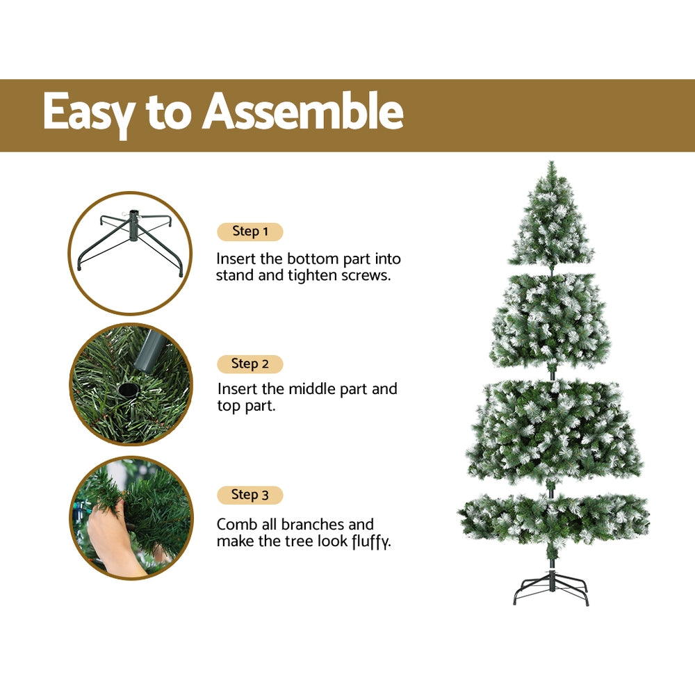 2.7M Christmas Tree with Pine Needle Snow Wrap Xmas Tree 1765 Tips - Occasions > Christmas - Rivercity House & Home Co. (ABN 18 642 972 209) - Affordable Modern Furniture Australia