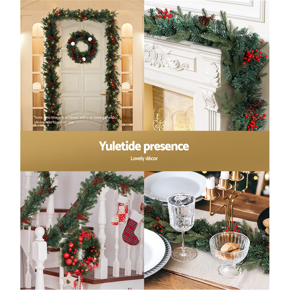 2.4M Christmas Garland with Ornament Warm Lights - Occasions > Christmas - Rivercity House & Home Co. (ABN 18 642 972 209) - Affordable Modern Furniture Australia