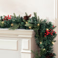 2.4M Christmas Garland with Ornament Warm Lights