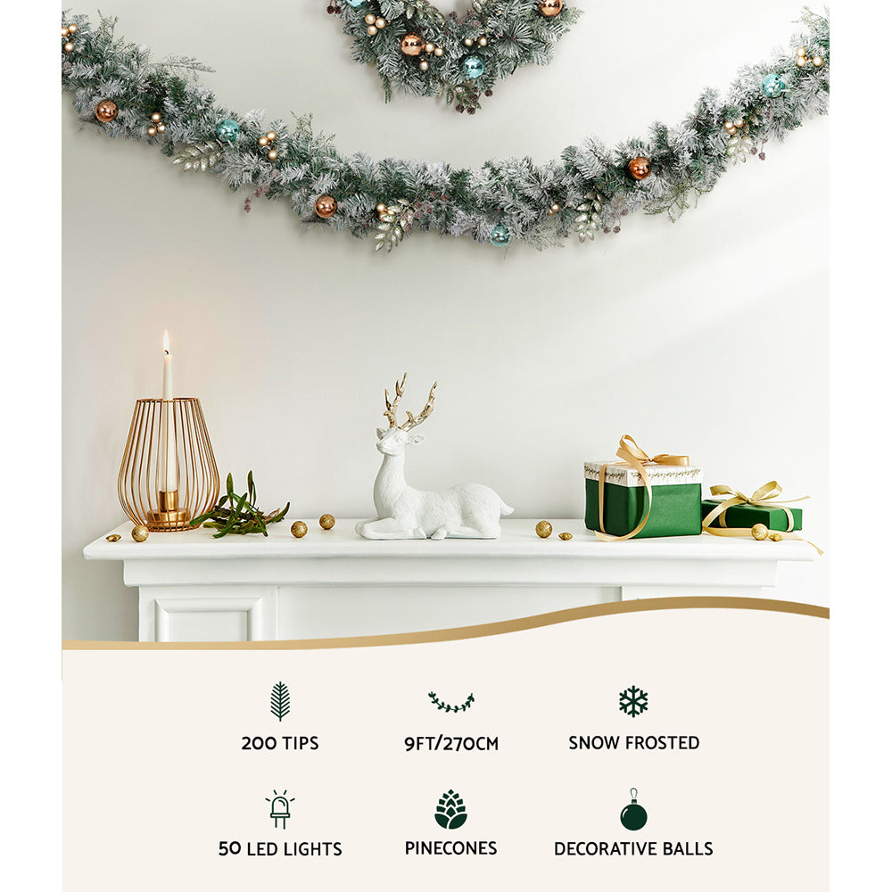 2.7M Pre-Lit Christmas Garland with Ornaments - Occasions > Christmas - Rivercity House & Home Co. (ABN 18 642 972 209) - Affordable Modern Furniture Australia