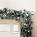 2.7M Pre-Lit Christmas Garland with Ornaments