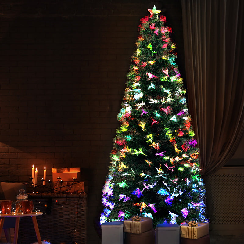 Christmas Tree 1.8M 6FT LED Xmas Multi Colour Lights Optic Fibre