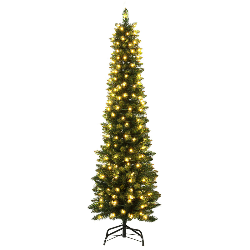 Slimline 1.8M Christmas Tree with Pre-Lit LED Lights Decoration 300 Tips - Occasions > Christmas - Rivercity House & Home Co. (ABN 18 642 972 209) - Affordable Modern Furniture Australia