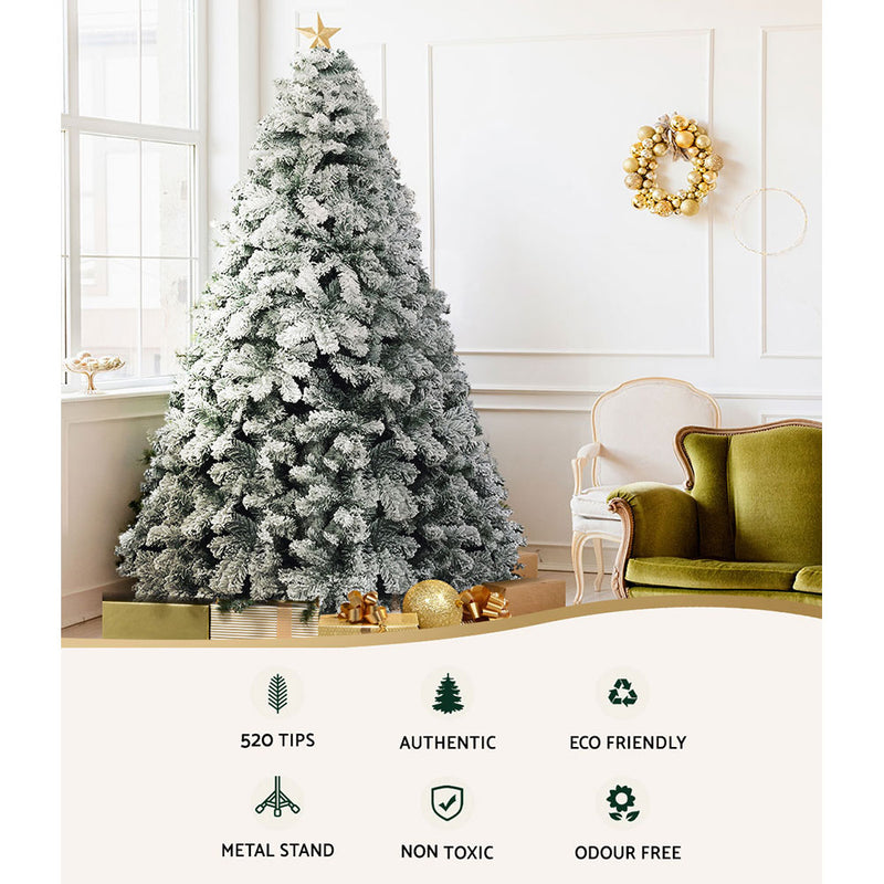 Snowy Christmas Tree 1.8M 6FT Xmas Decorations 520 Tips - Rivercity House & Home Co. (ABN 18 642 972 209) - Affordable Modern Furniture Australia