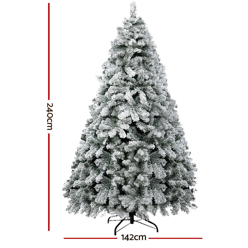 Snowy Christmas Tree 2.4M 8FT Xmas Decorations 1291 Tips - Rivercity House & Home Co. (ABN 18 642 972 209) - Affordable Modern Furniture Australia