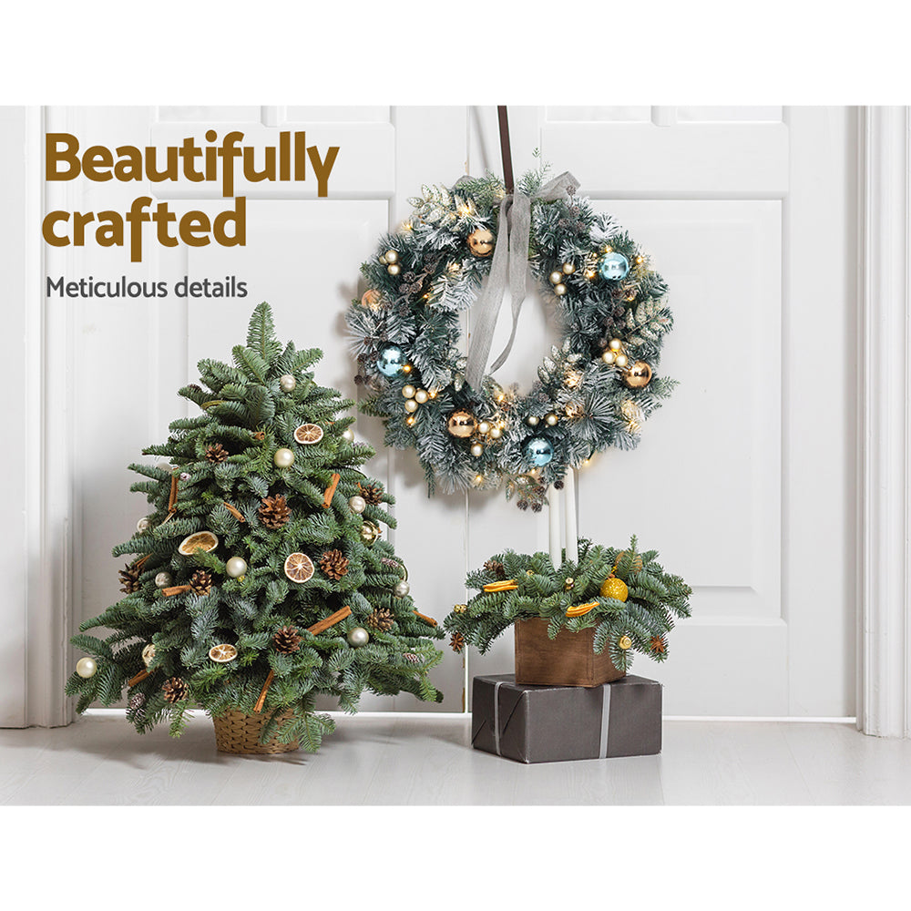Christmas Wreath with Pre-Lit Lights Ornaments 60CM - Occasions > Christmas - Rivercity House & Home Co. (ABN 18 642 972 209) - Affordable Modern Furniture Australia