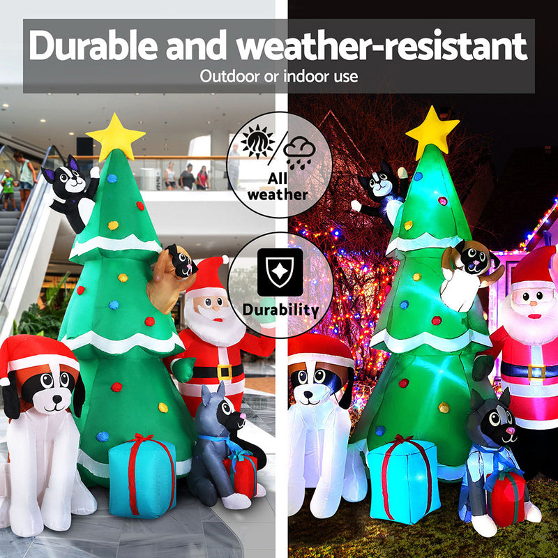 3M Inflatable Christmas Tree Santa Lights Outdoor Decorations - Rivercity House & Home Co. (ABN 18 642 972 209) - Affordable Modern Furniture Australia