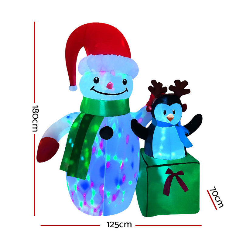 Inflatable Christmas 2.4M Snowman LED Lights Outdoor Decorations - Rivercity House & Home Co. (ABN 18 642 972 209) - Affordable Modern Furniture Australia