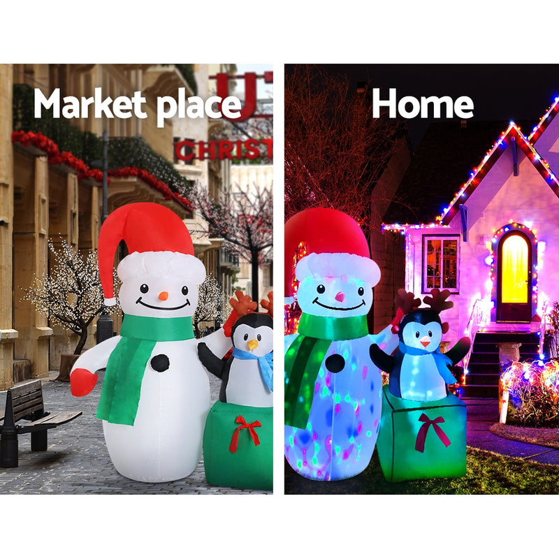 Inflatable Christmas 2.4M Snowman LED Lights Outdoor Decorations - Rivercity House & Home Co. (ABN 18 642 972 209) - Affordable Modern Furniture Australia