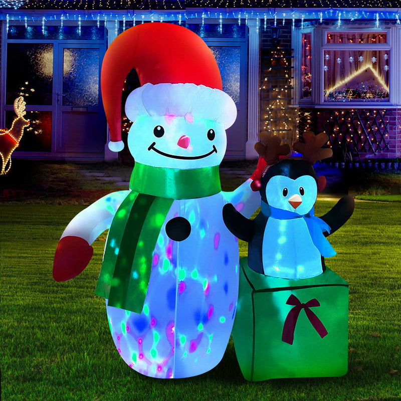 Inflatable Christmas 2.4M Snowman LED Lights Outdoor Decorations - Rivercity House & Home Co. (ABN 18 642 972 209) - Affordable Modern Furniture Australia