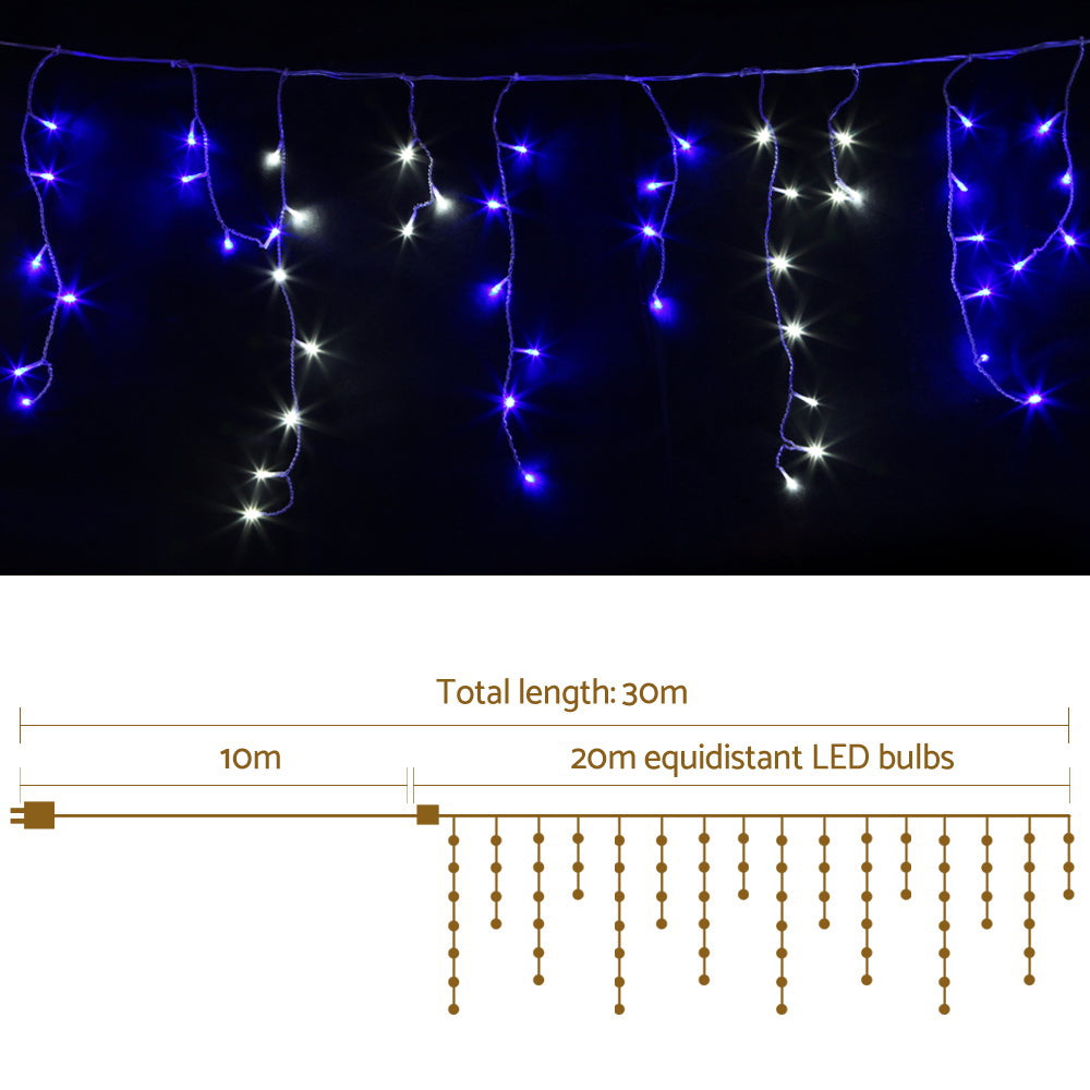 800 LED Christmas Icicle Lights White and Blue - Occasions - Rivercity House & Home Co. (ABN 18 642 972 209) - Affordable Modern Furniture Australia