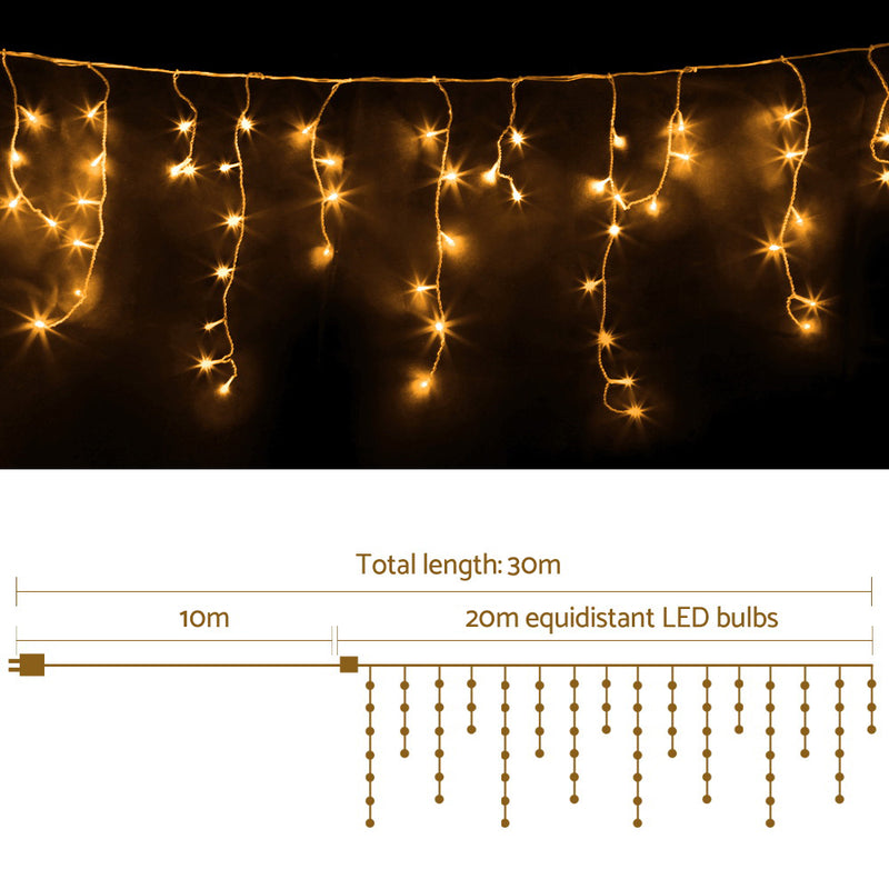 800 LED Christmas Icicle Lights Warm White - Occasions - Rivercity House & Home Co. (ABN 18 642 972 209) - Affordable Modern Furniture Australia