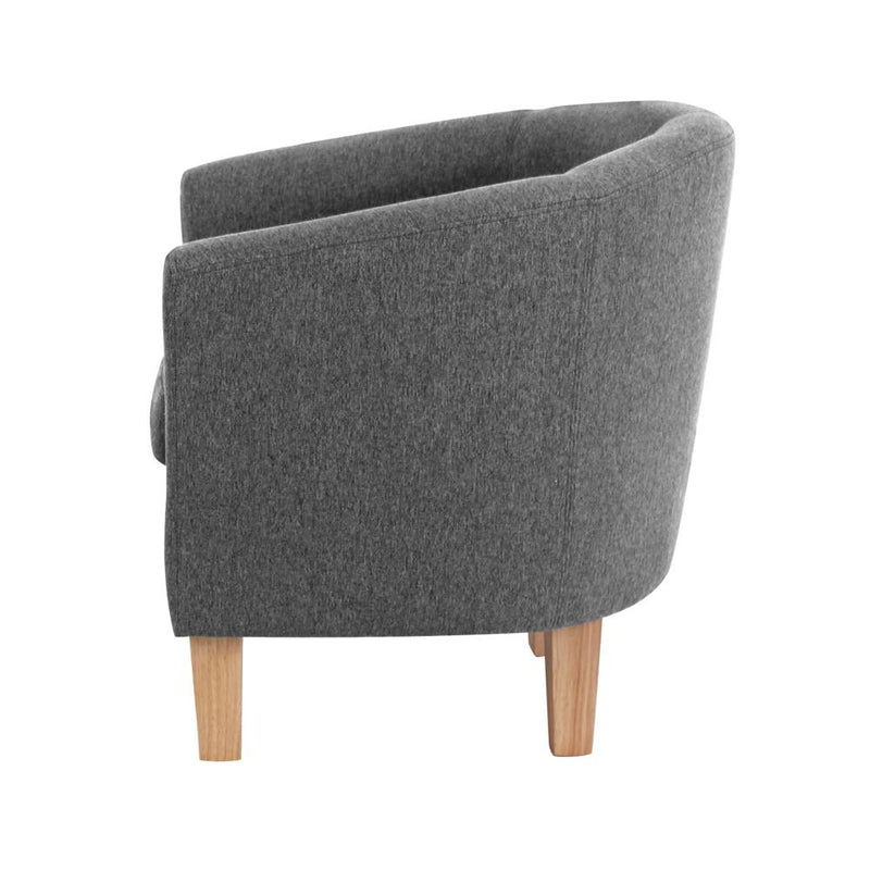 Abby Fabric Armchair - Grey - Rivercity House & Home Co. (ABN 18 642 972 209) - Affordable Modern Furniture Australia