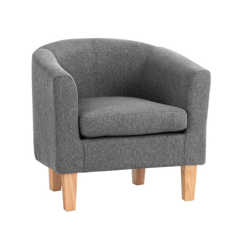 Abby Fabric Armchair - Grey - Rivercity House & Home Co. (ABN 18 642 972 209) - Affordable Modern Furniture Australia