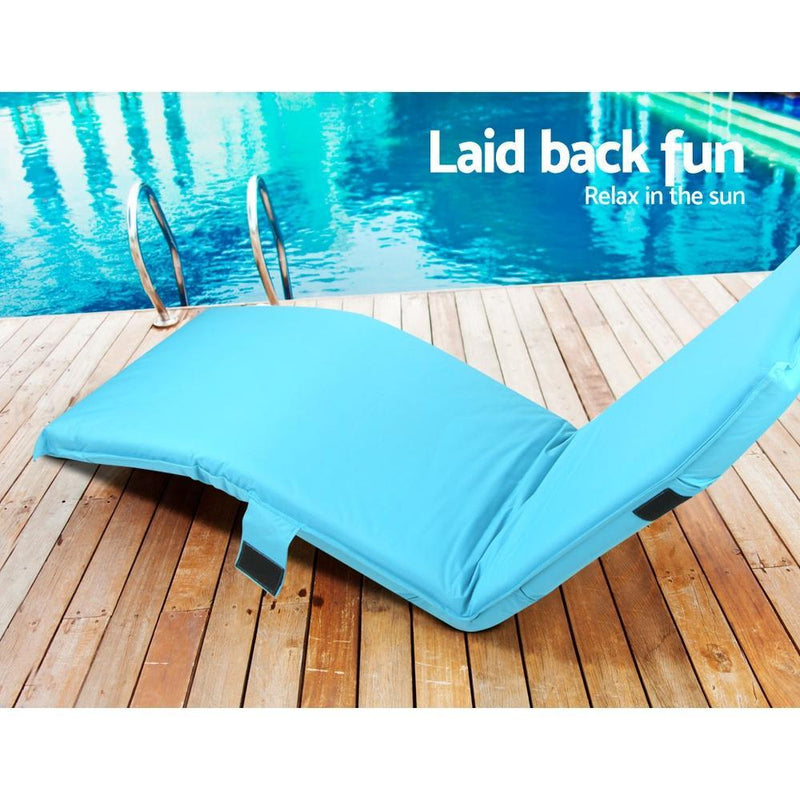 Adjustable Beach Sun Pool Lounger - Blue - Rivercity House & Home Co. (ABN 18 642 972 209) - Affordable Modern Furniture Australia