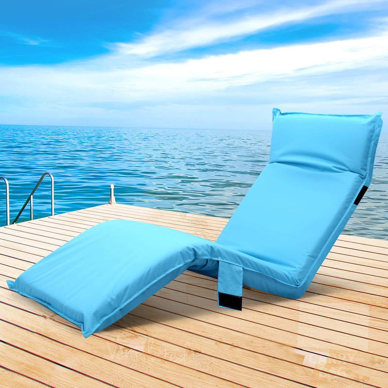 Adjustable Beach Sun Pool Lounger - Blue - Rivercity House & Home Co. (ABN 18 642 972 209) - Affordable Modern Furniture Australia