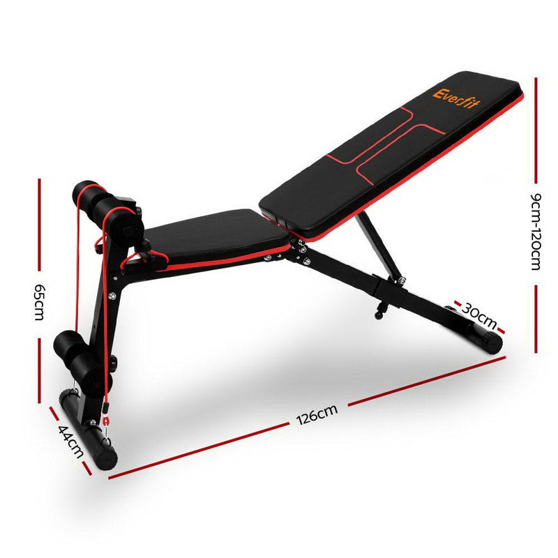 Adjustable FID Weight Bench Fitness Flat Incline Gym Home Steel Frame - Rivercity House & Home Co. (ABN 18 642 972 209) - Affordable Modern Furniture Australia