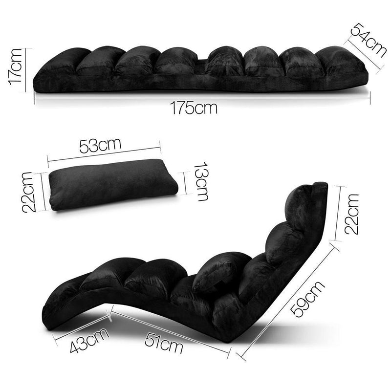 Adjustable Lounge Sofa Chair - Black - Rivercity House & Home Co. (ABN 18 642 972 209) - Affordable Modern Furniture Australia