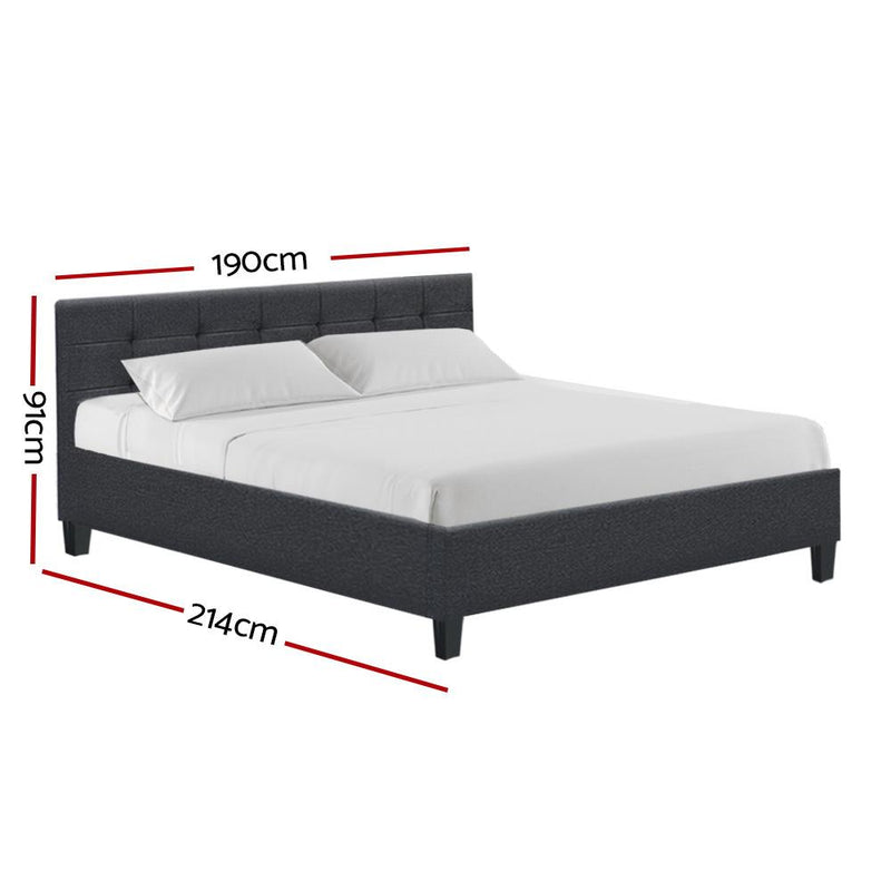 Agnes King Bed Frame Charcoal - Furniture > Bedroom - Rivercity House & Home Co. (ABN 18 642 972 209) - Affordable Modern Furniture Australia