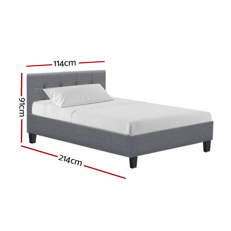 Agnes King Single Bed Frame Grey - Furniture > Bedroom - Rivercity House & Home Co. (ABN 18 642 972 209) - Affordable Modern Furniture Australia
