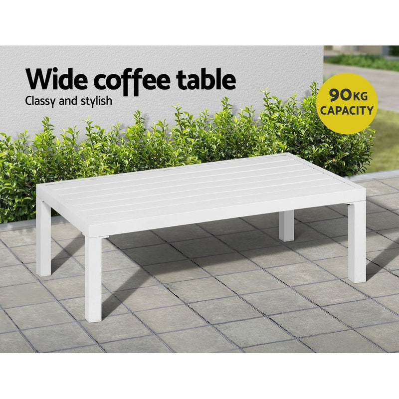 Airlie 4 Seat Aluminium Outdoor Sofa and Table Set White - Furniture > Outdoor - Rivercity House & Home Co. (ABN 18 642 972 209) - Affordable Modern Furniture Australia