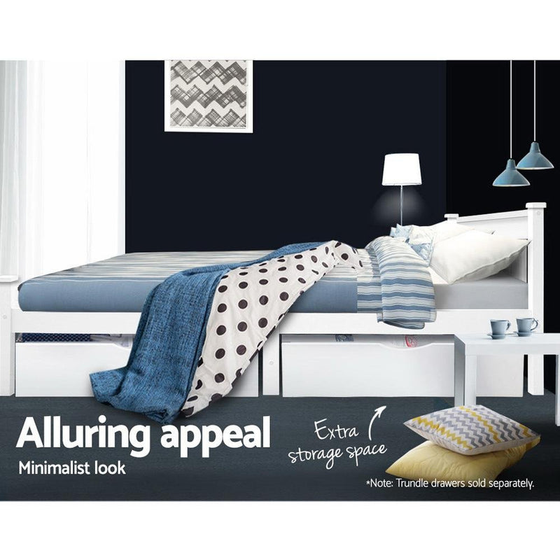Airlie Wooden Double Bed Frame White - Rivercity House & Home Co. (ABN 18 642 972 209) - Affordable Modern Furniture Australia