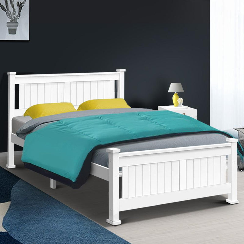 Airlie Wooden Double Bed Frame White - Rivercity House & Home Co. (ABN 18 642 972 209) - Affordable Modern Furniture Australia