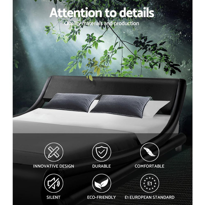 Aldinga Double Bed Frame Black - Furniture > Bedroom - Rivercity House & Home Co. (ABN 18 642 972 209) - Affordable Modern Furniture Australia