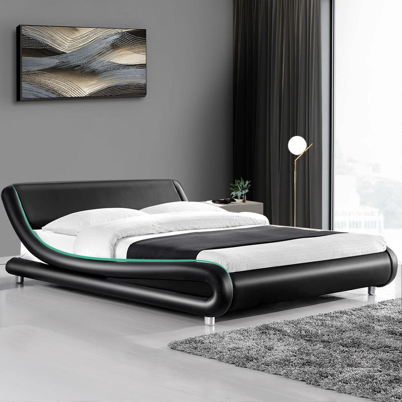 Aldinga Double Bed Frame Black - Furniture > Bedroom - Rivercity House & Home Co. (ABN 18 642 972 209) - Affordable Modern Furniture Australia