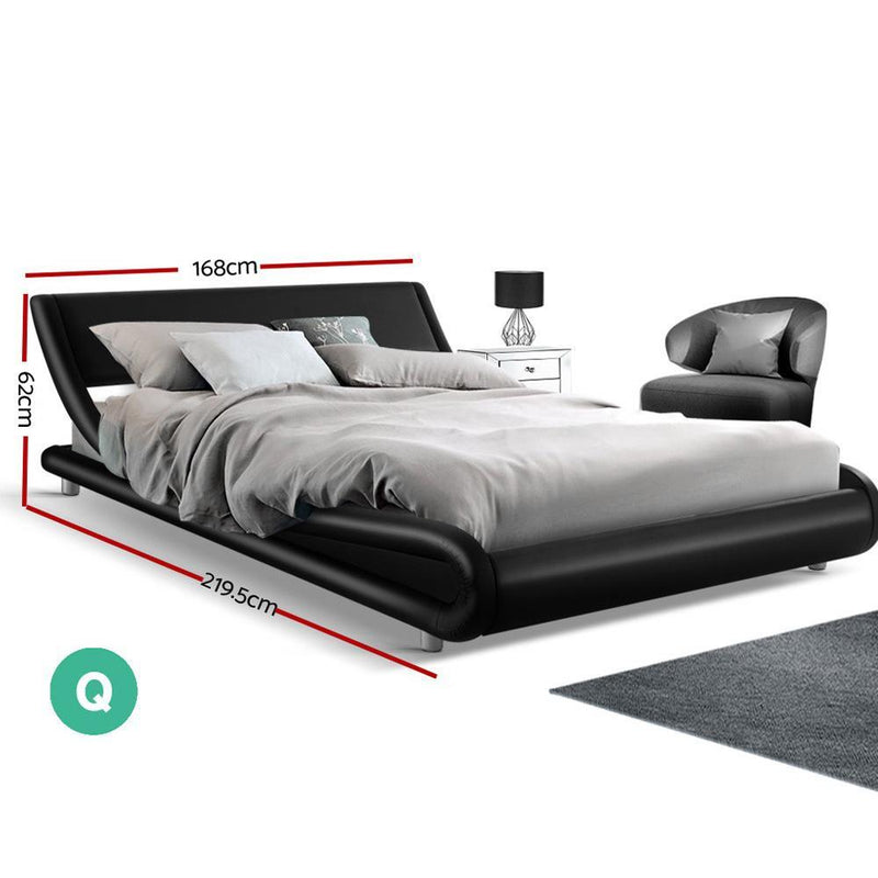 Aldinga Queen Bed Frame Black - Furniture > Bedroom - Rivercity House & Home Co. (ABN 18 642 972 209) - Affordable Modern Furniture Australia