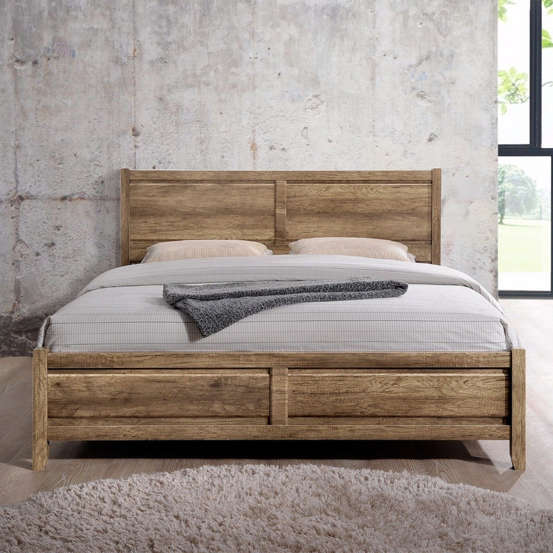 Alice Wooden Double Bed Frame Base Oak - Furniture > Bedroom - Rivercity House & Home Co. (ABN 18 642 972 209) - Affordable Modern Furniture Australia