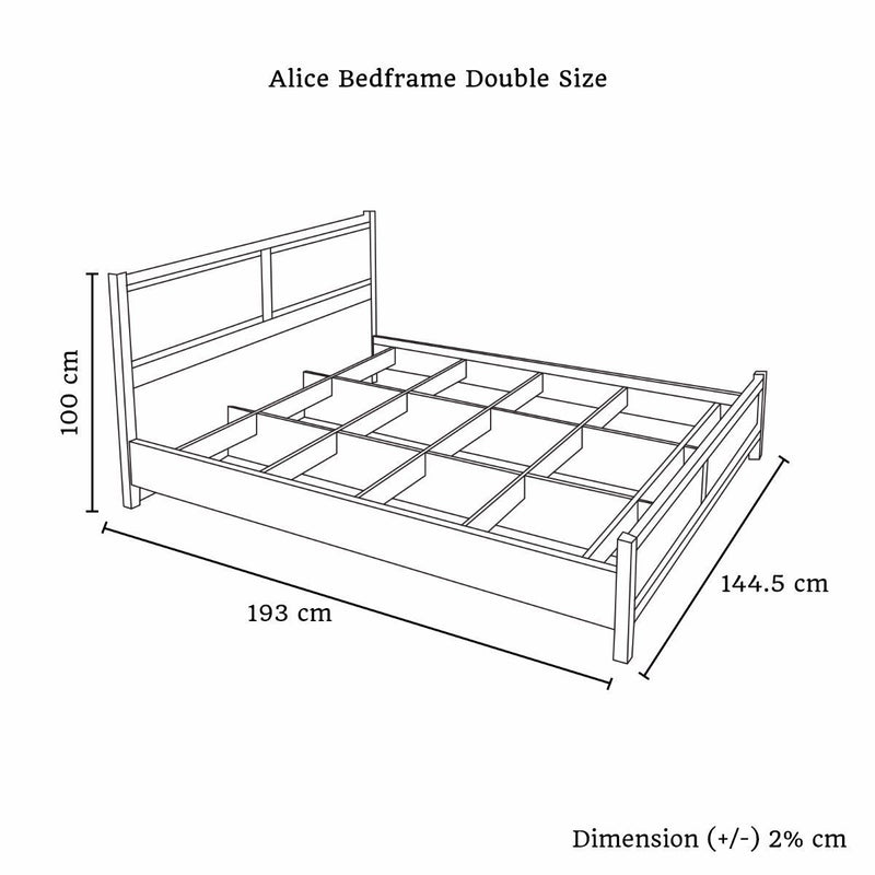 Alice Wooden Double Bed Frame Base Oak - Furniture > Bedroom - Rivercity House And Home Co.