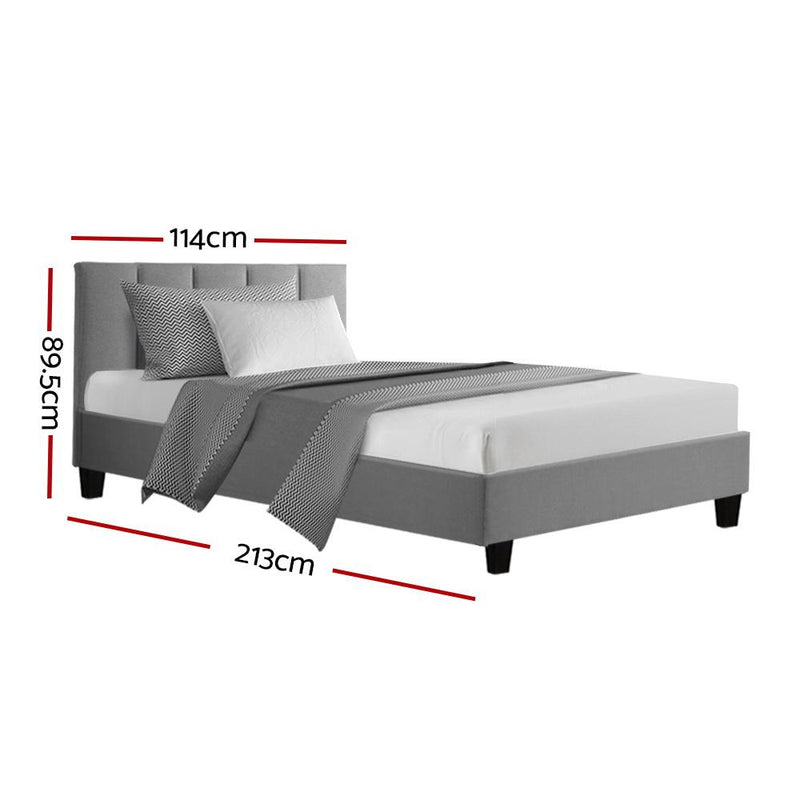 Alma King Single Bed Frame Grey - Furniture > Bedroom - Rivercity House & Home Co. (ABN 18 642 972 209) - Affordable Modern Furniture Australia