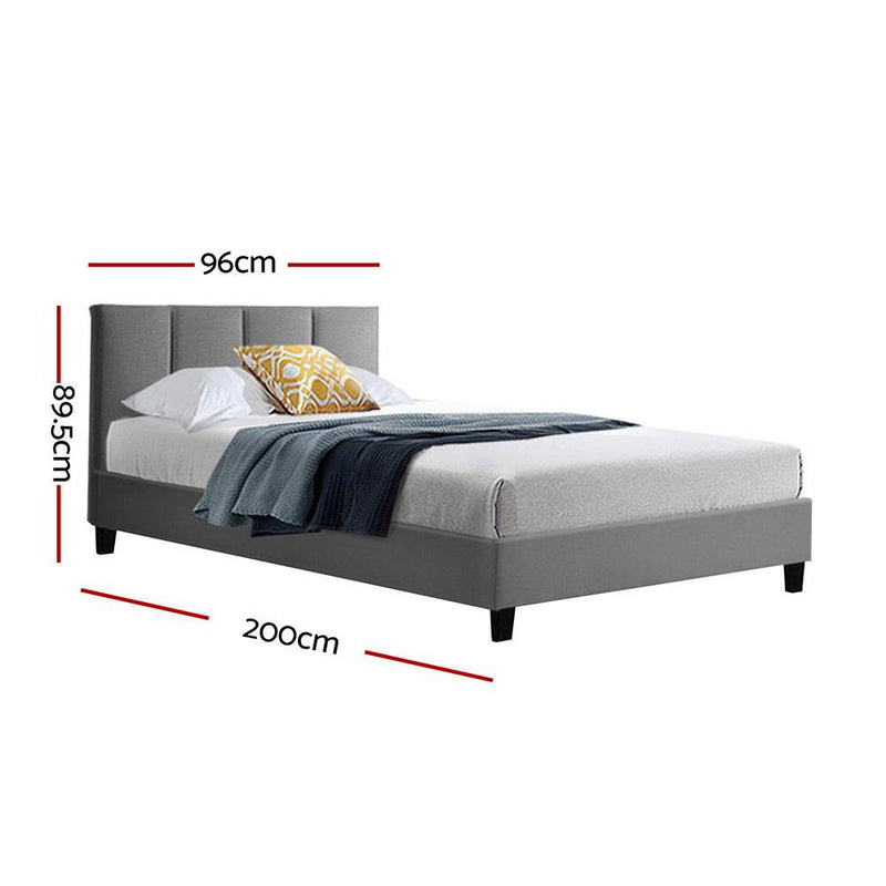 Alma Single Bed Frame Grey - Furniture > Bedroom - Rivercity House & Home Co. (ABN 18 642 972 209) - Affordable Modern Furniture Australia