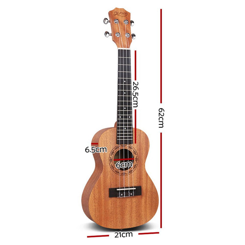 Alpha 23" Ukulele Natural Mahogany Concert Beginner Gift w/ Carry Bag - Audio & Video > Musical Instrument & Accessories - Rivercity House & Home Co. (ABN 18 642 972 209)