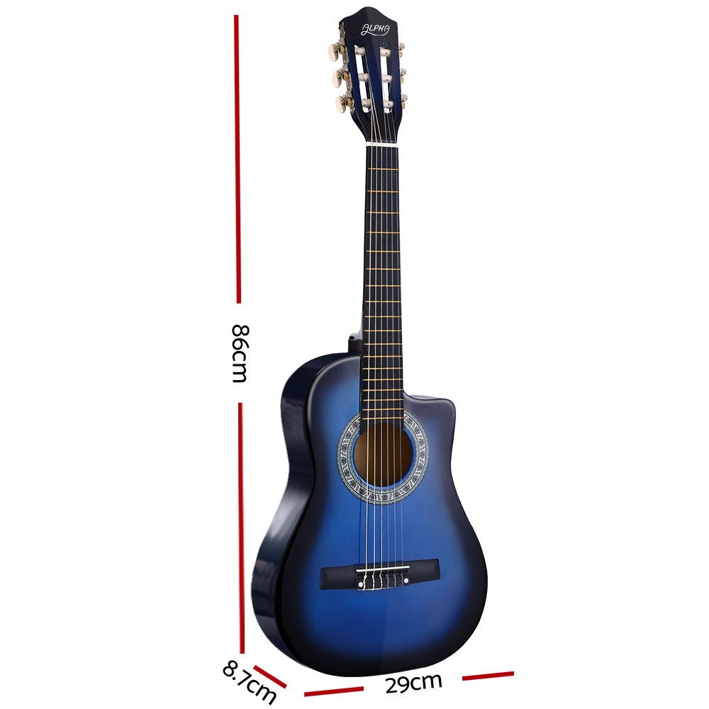 34 Inch Acoustic Guitar Wooden Body Steel String Beginner Kids Gift Blue - Audio & Video > Musical Instrument & Accessories - Rivercity House & Home Co. (ABN 18 642 972 209) - Affordable Modern Furniture Australia