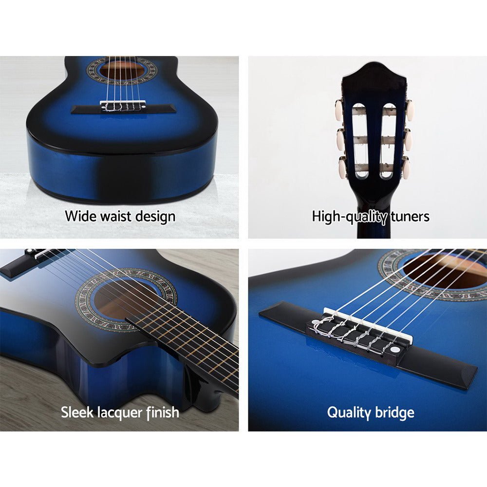 34 Inch Acoustic Guitar Wooden Body Steel String Beginner Kids Gift Blue - Audio & Video > Musical Instrument & Accessories - Rivercity House & Home Co. (ABN 18 642 972 209) - Affordable Modern Furniture Australia