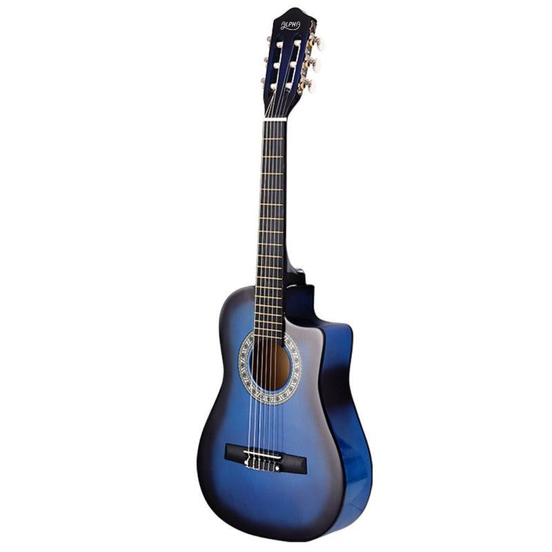 Alpha 34 Inch Acoustic Guitar Wooden Body Steel String Beginner Kids Gift Blue - Audio & Video > Musical Instrument & Accessories - Rivercity House & Home Co. (ABN 18 642 972 209)