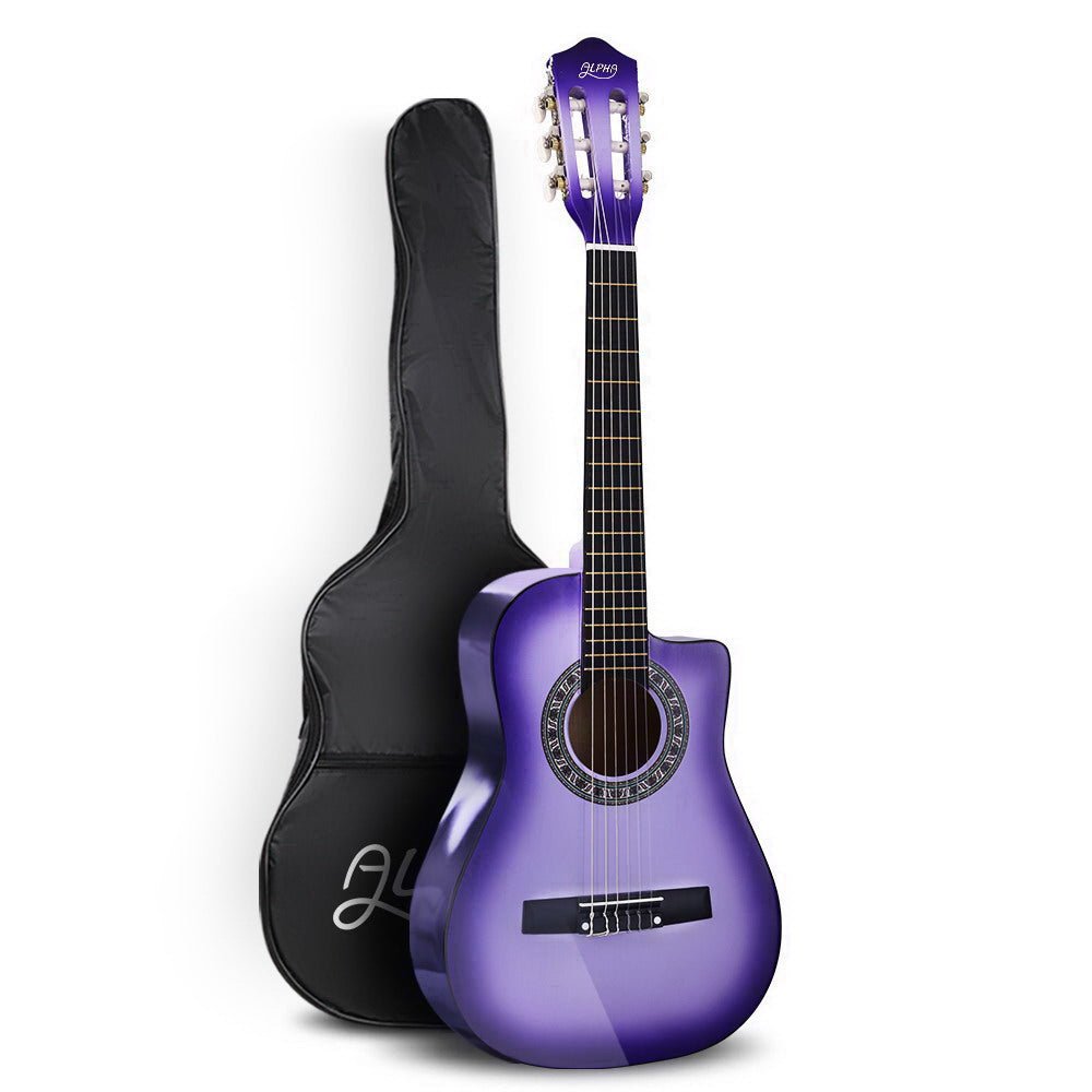 34 Inch Acoustic Guitar Wooden Body Steel String Beginner Kids Gift Purple - Audio & Video > Musical Instrument & Accessories - Rivercity House & Home Co. (ABN 18 642 972 209) - Affordable Modern Furniture Australia
